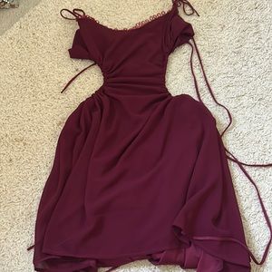 Maroon dress with cut outs